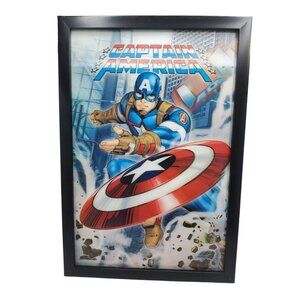 open road marvels avengers captain america lenticular 3-d wall art